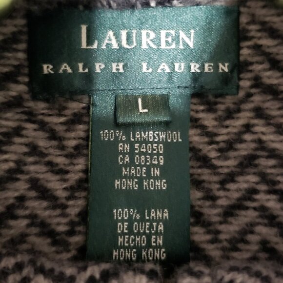 Lauren Ralph Lauren Womens Herringbone Blazer Jacket Lambswool Black/White Large - Picture 3 of 12